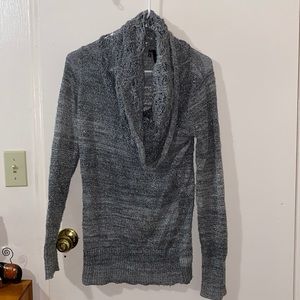 Medium Gray/Silver Women's Cowl Neck Sweater